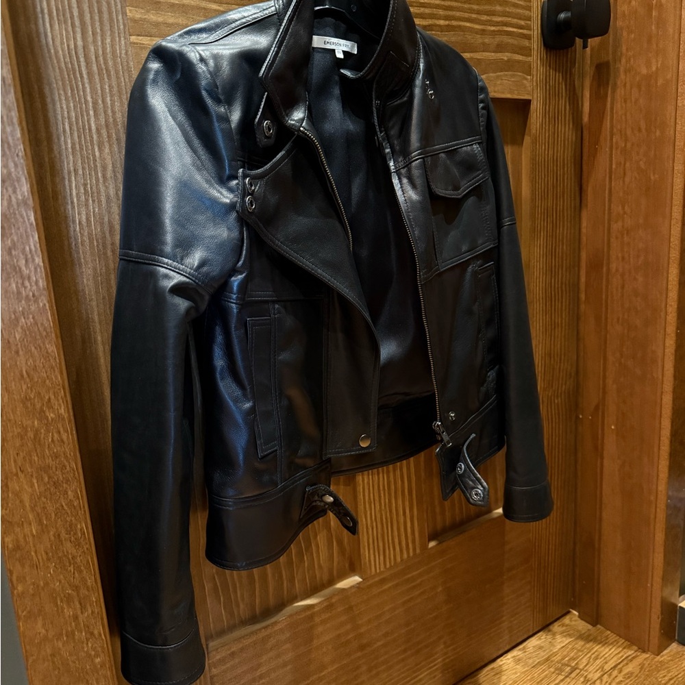 Emerson Fry Black Leather Biker Jacket